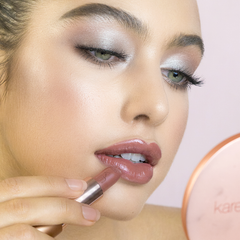 lady wearing nude lipstick