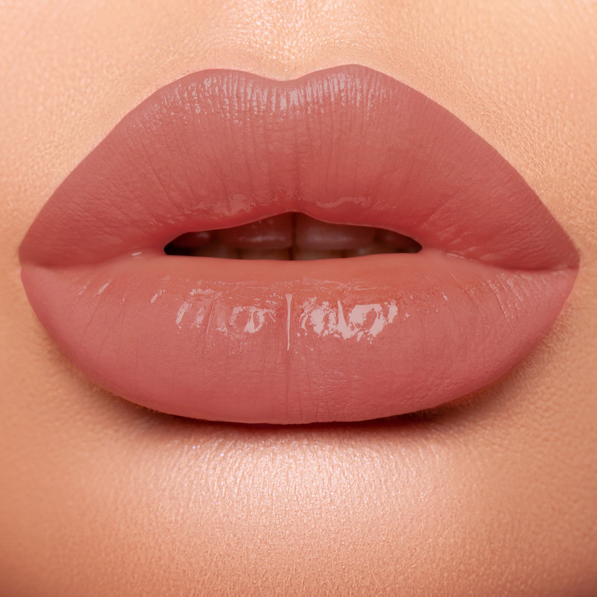 lips wearing nude lipstick 
