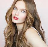 Model wearing Violet Mousse Lipstick shade 